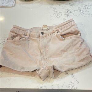 H&M Pale Blush Denim Jean Shorts